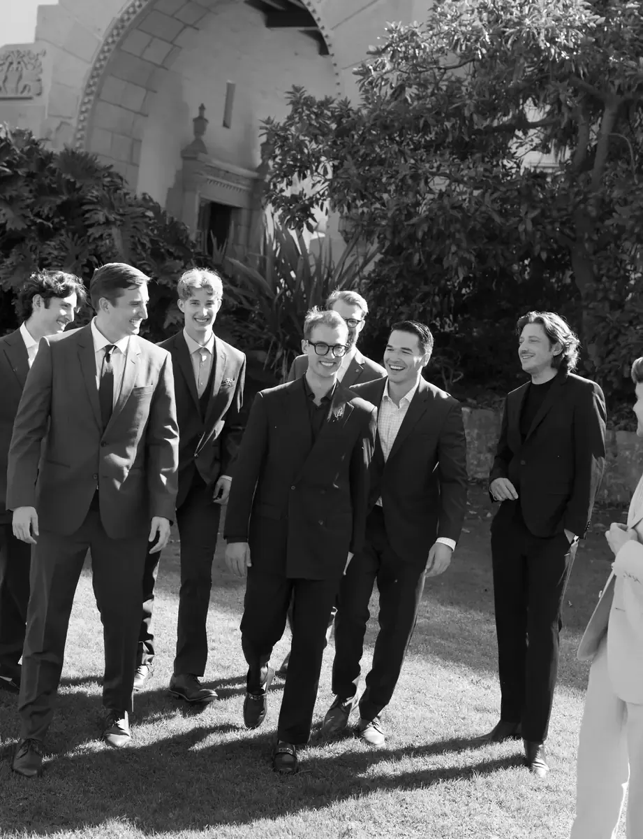 Owen with the groomsmen after the ceremony