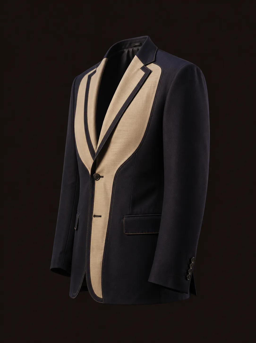 Jacket with canvasing visable