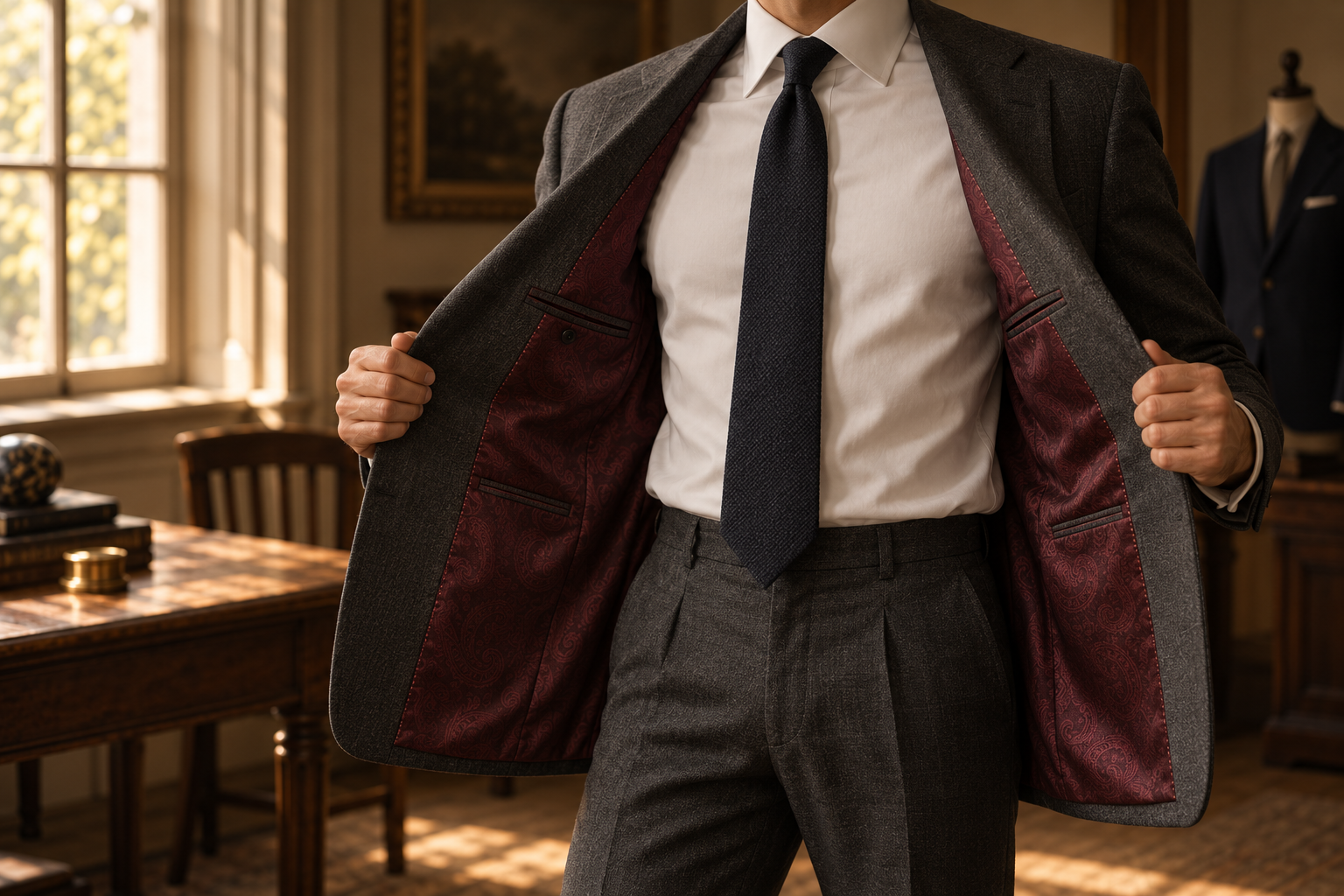 Open jacket, showing full liner