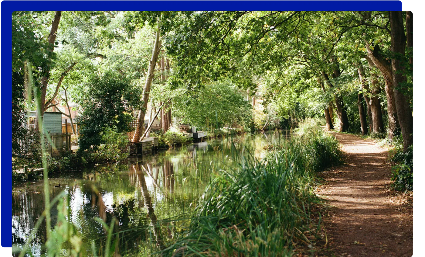 Towpath along the Basingstoke Canal