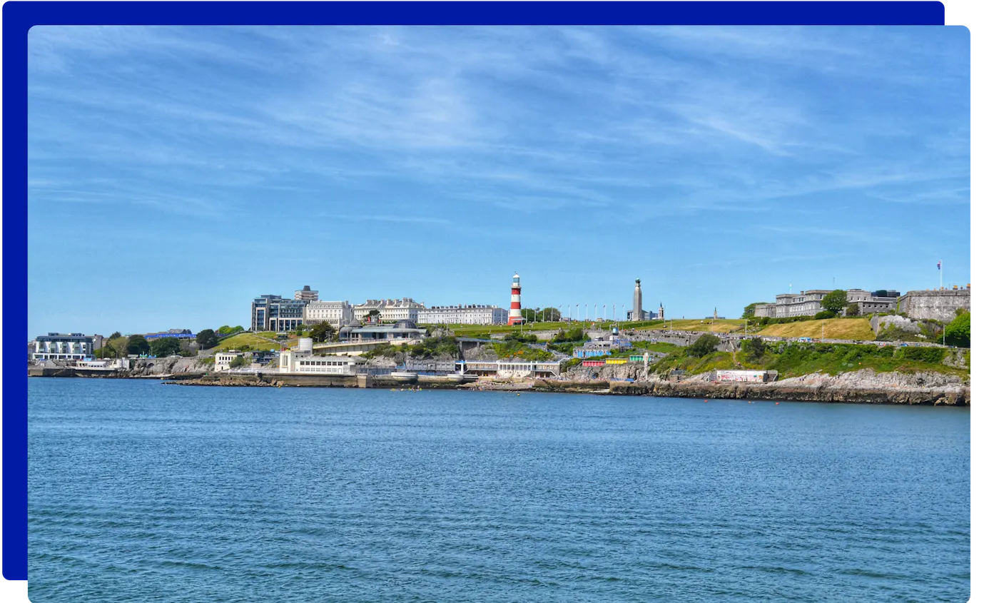 Plymouth Hoe seen from Plymouth Sound