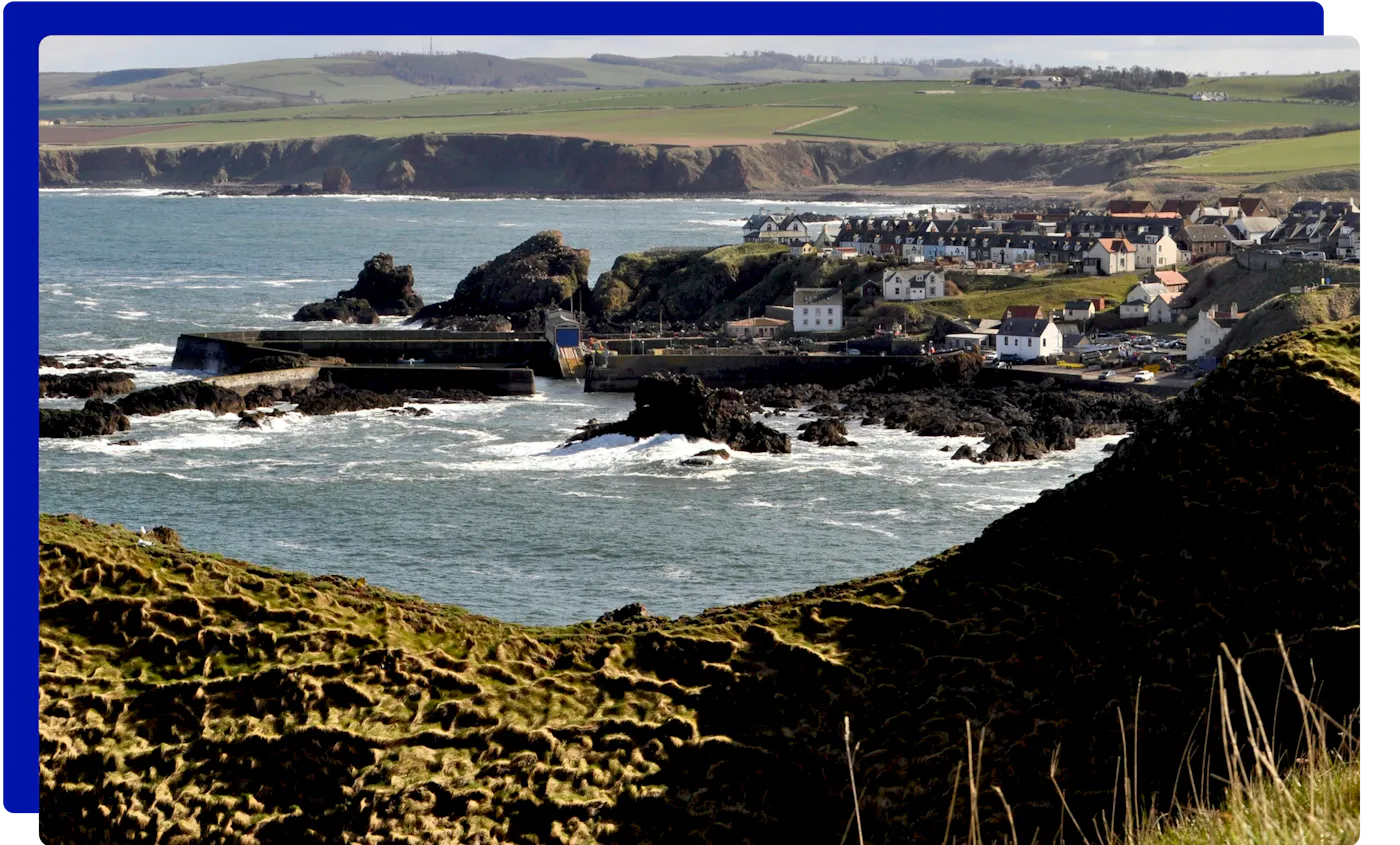 St Abbs harbour on the Berwickshire coast, Scottish Borders