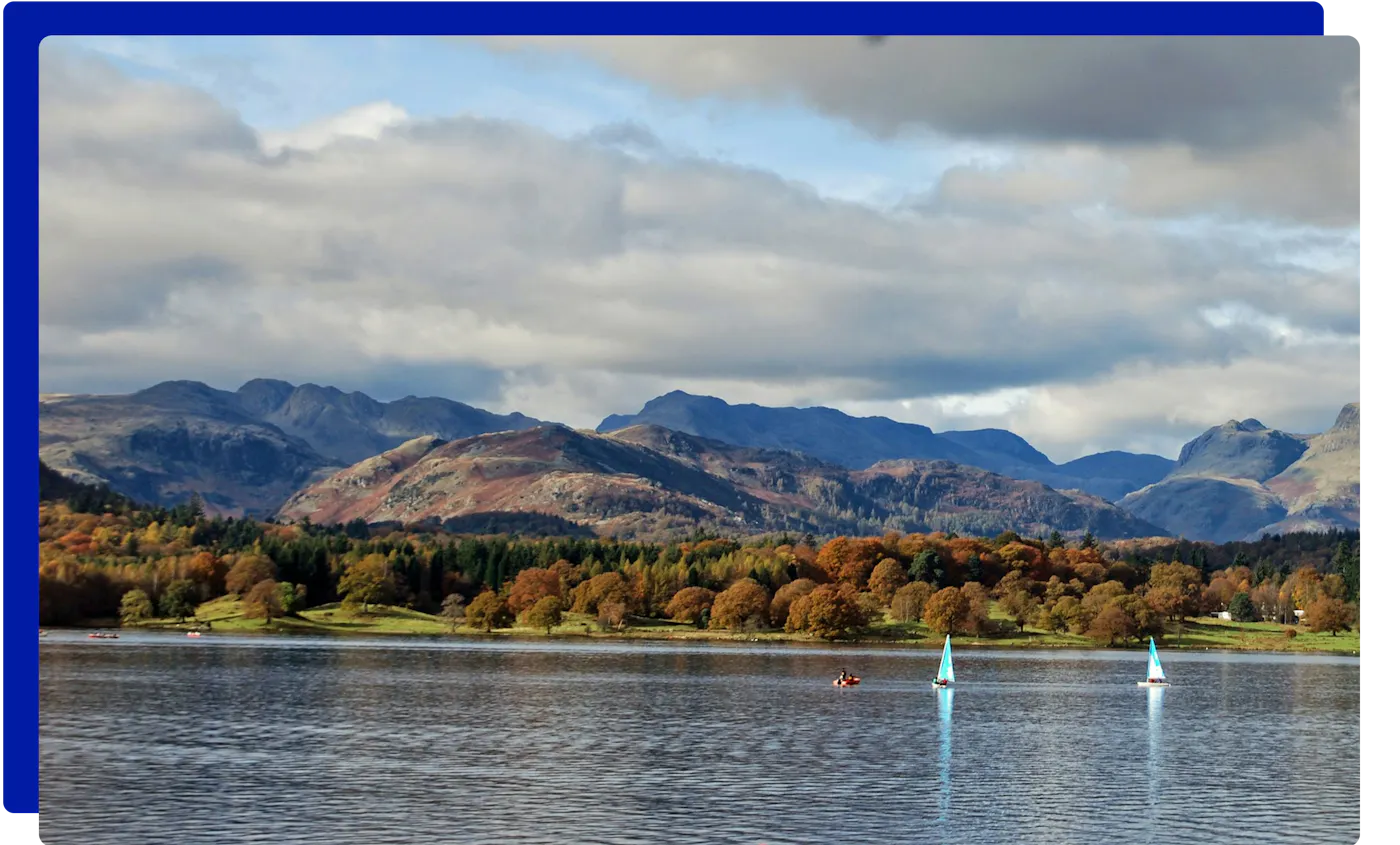 Sailing on Windermere in Westmorland and Furness
