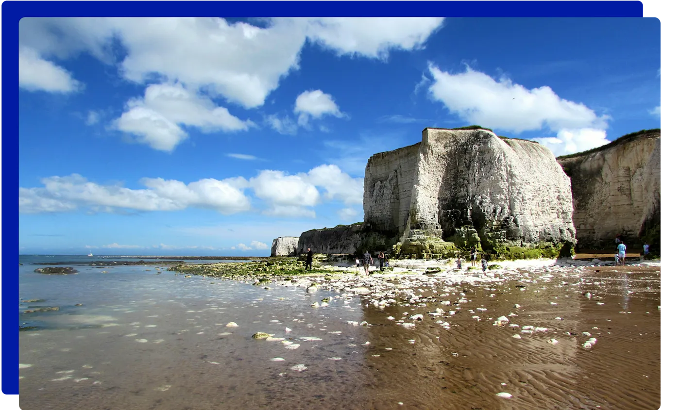 Chalk stacks at Botany Bay on the Kent coast