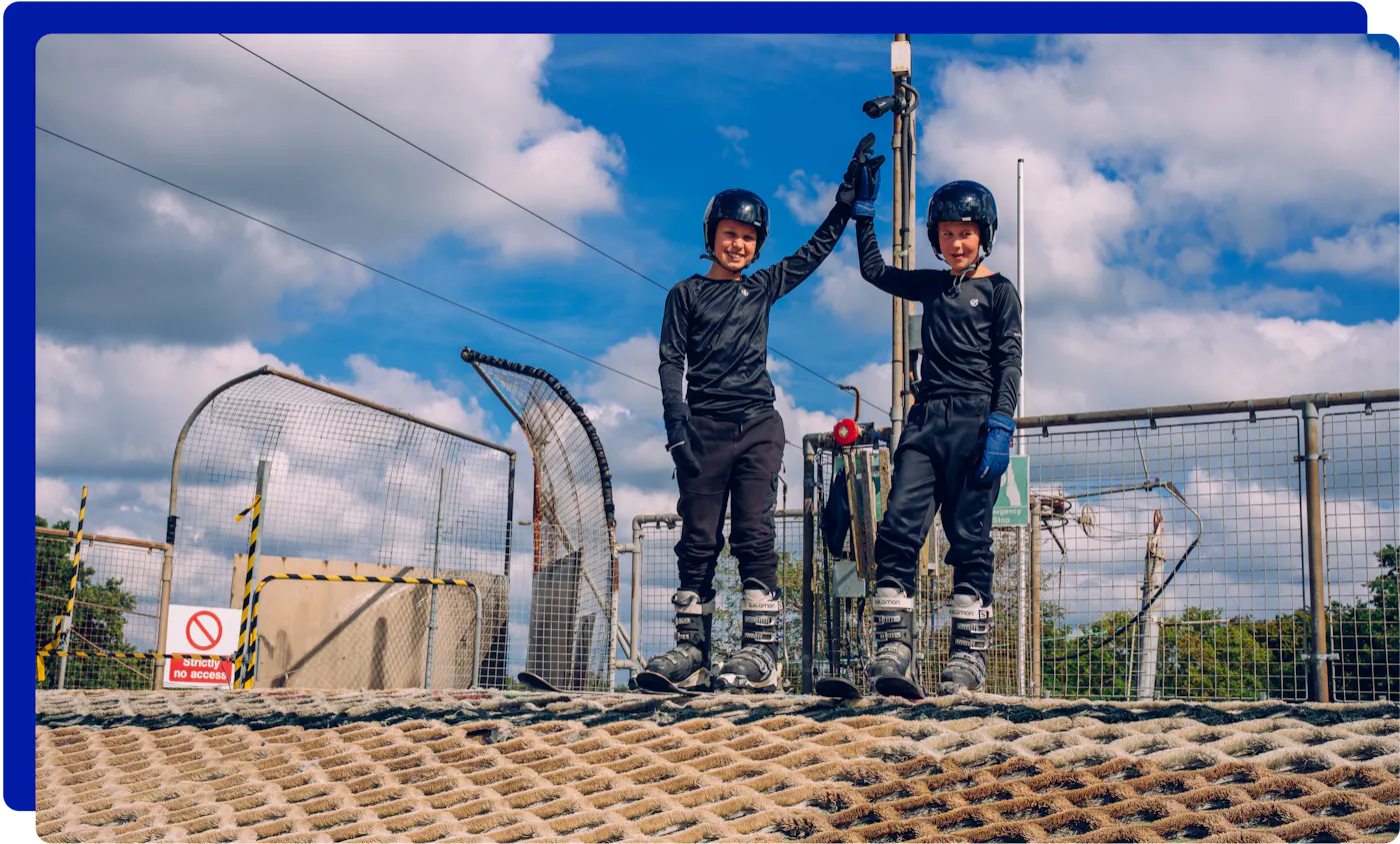 Two children skiing at Alpine Snowsports Southampton