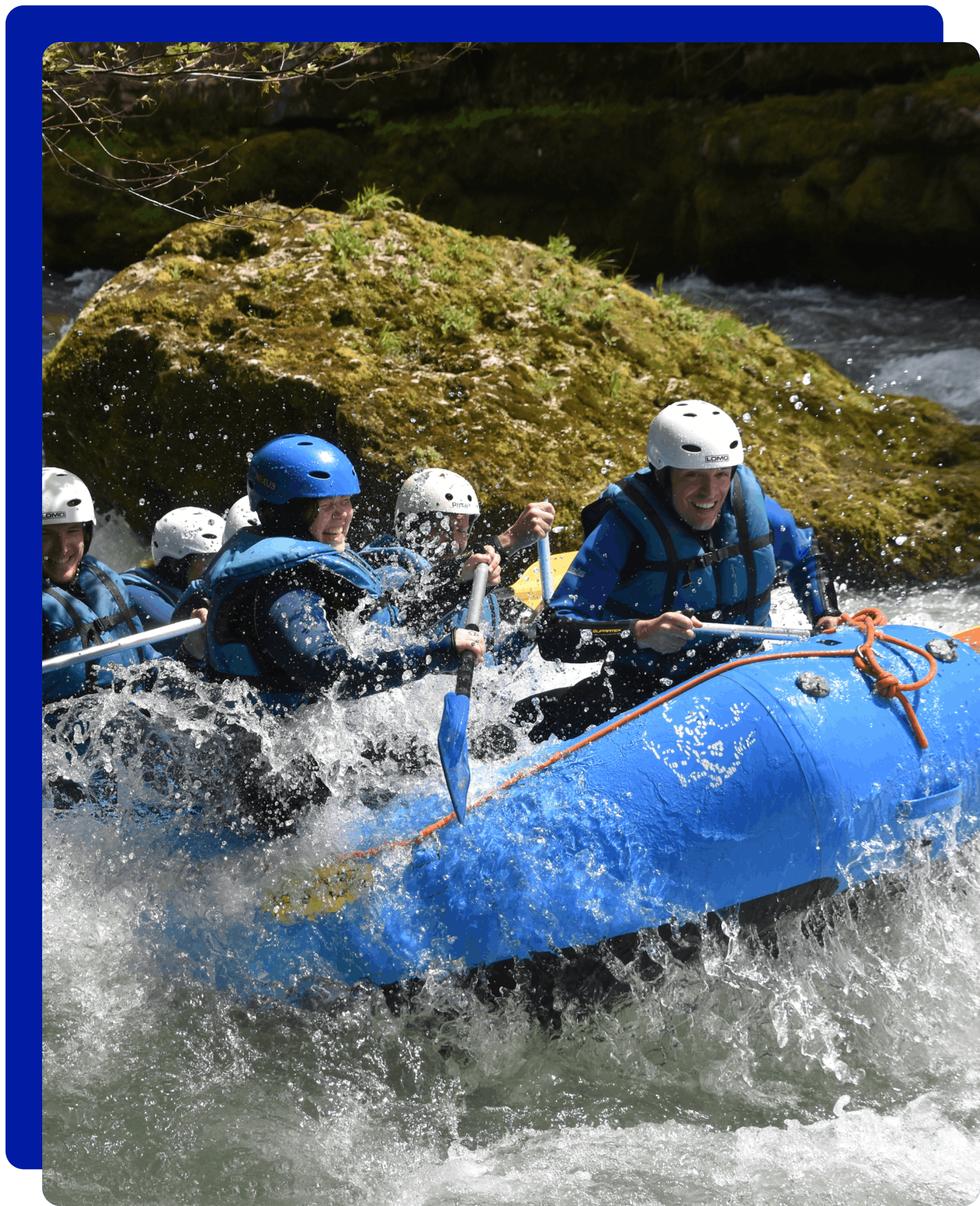 Group white water rafting in Dranse river