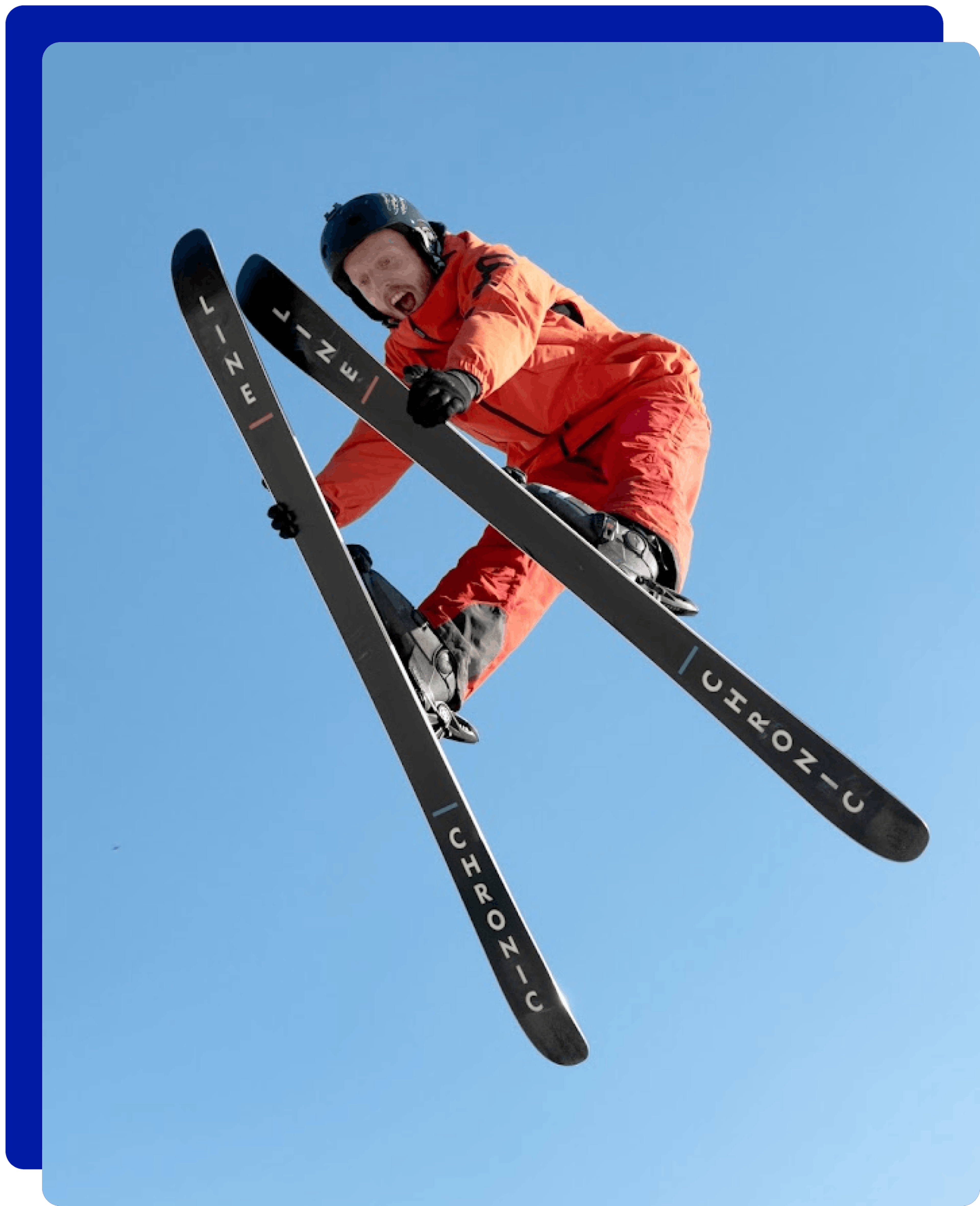 Man jumping while skiing in Norfolk Snowsports Club