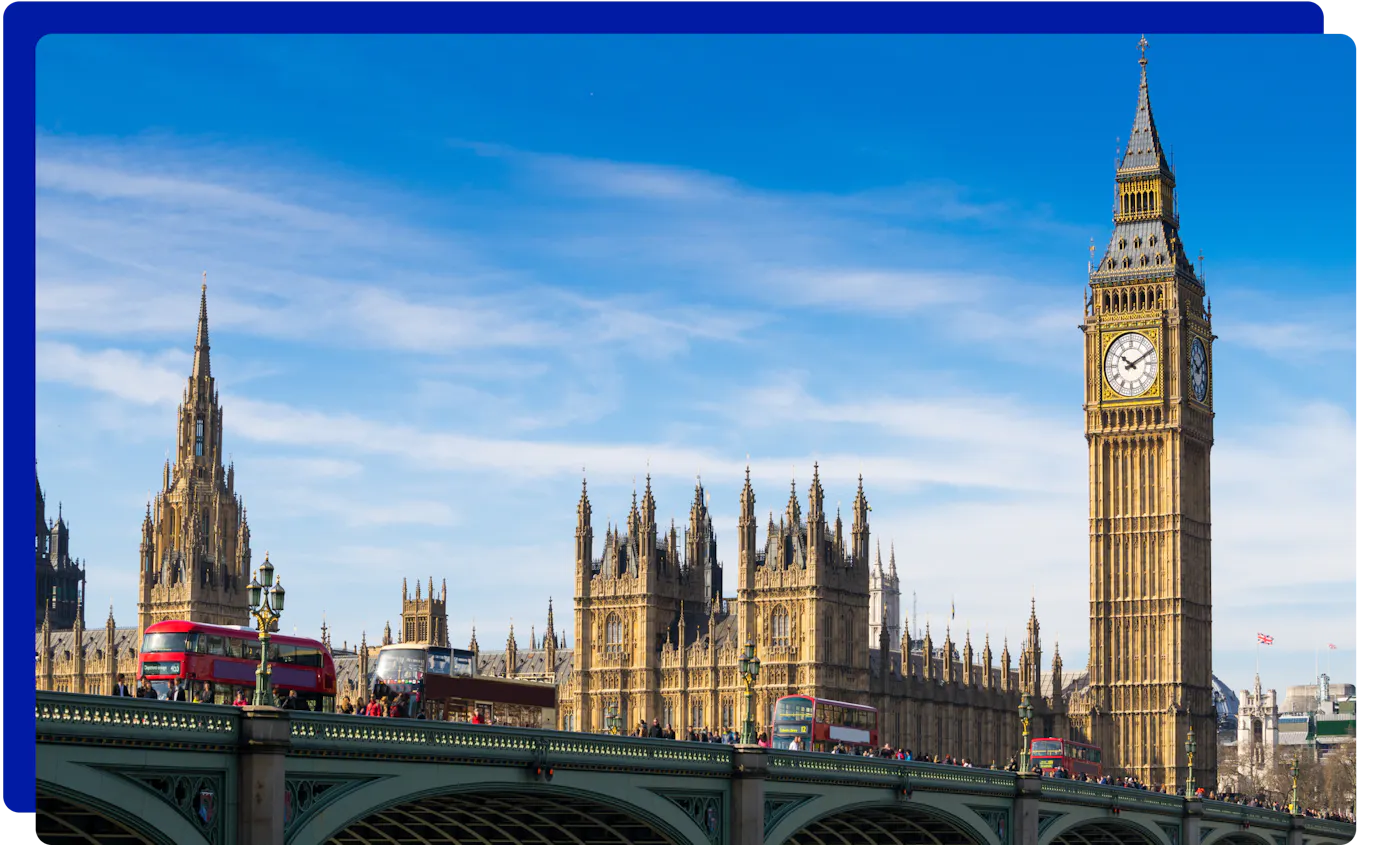 London Big Ben form Westminster bridge
