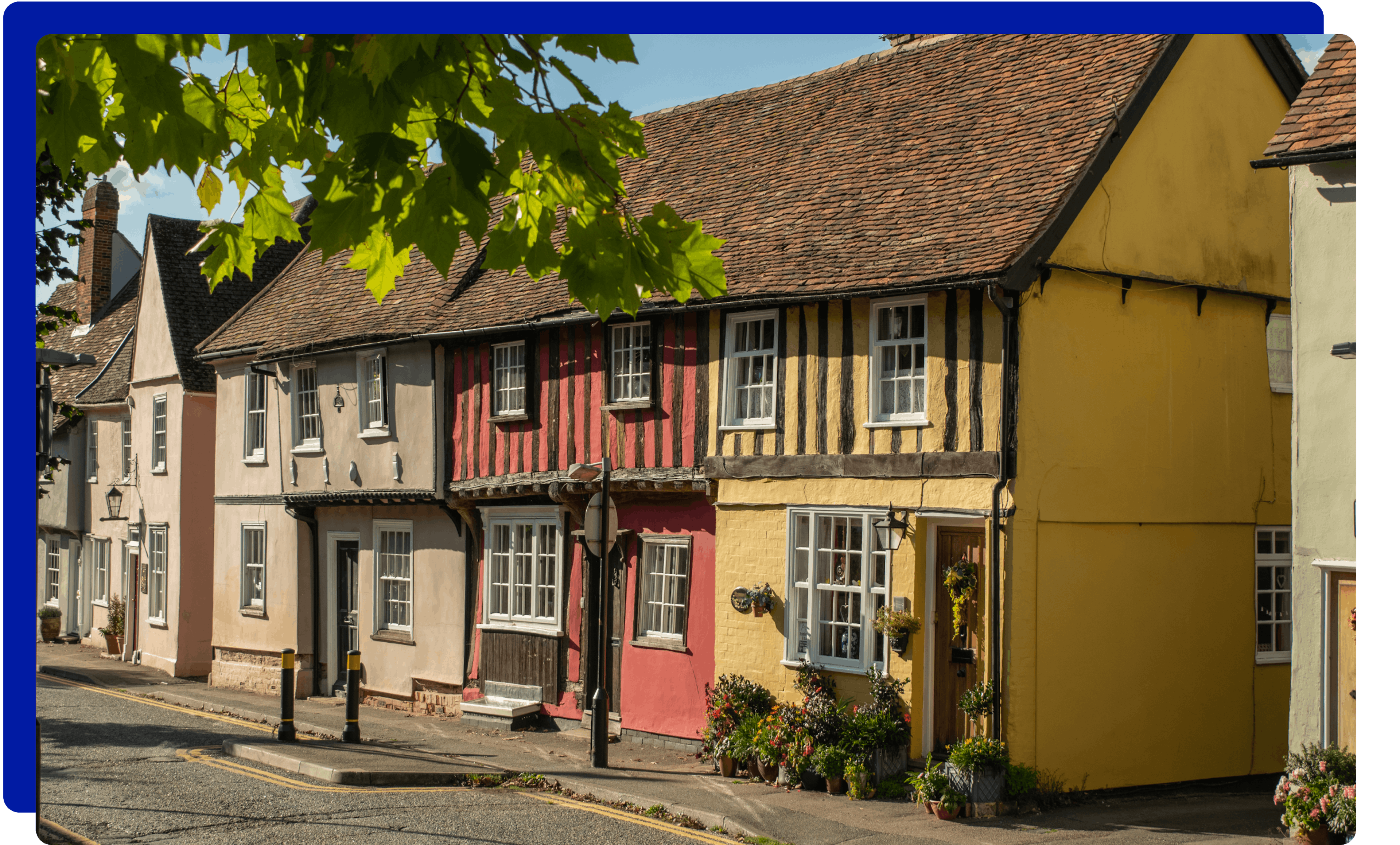 Colourful houses in Essex