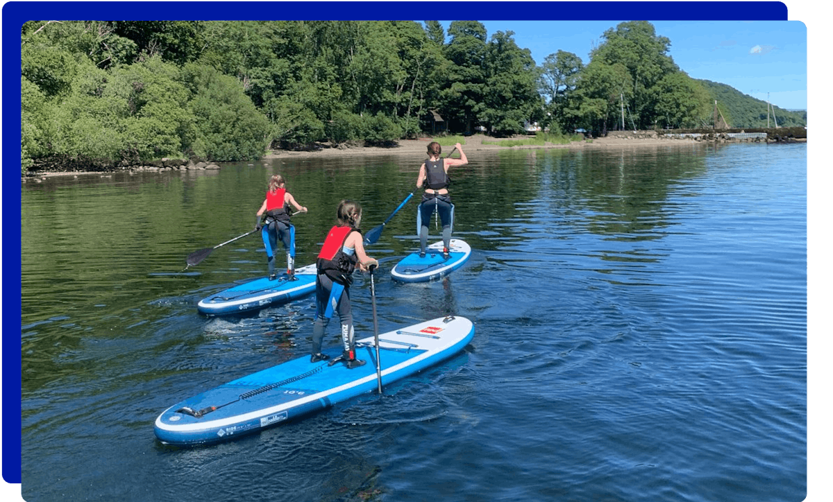 Paddleboarding on Ullswater lake in the Lake District