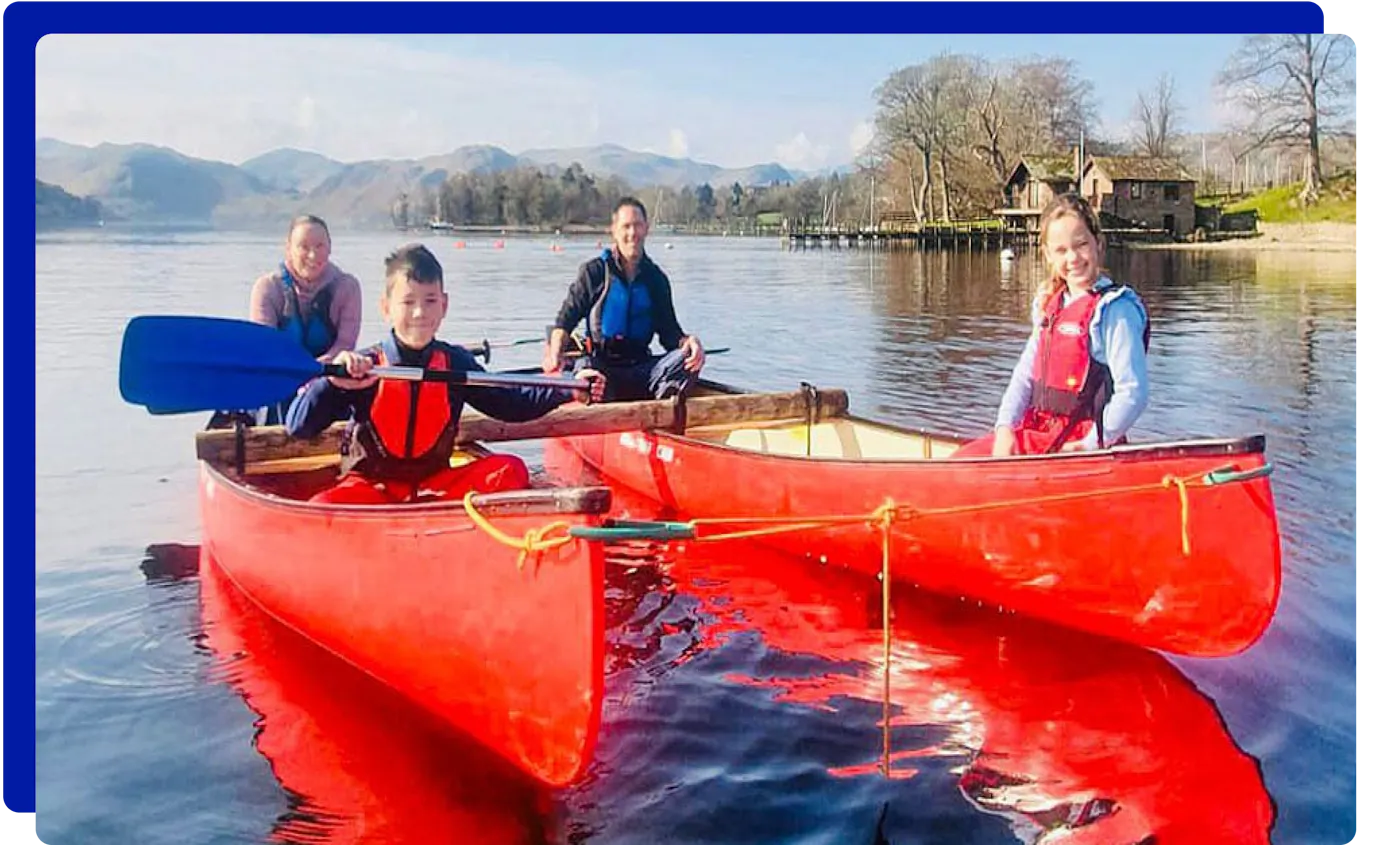 Rafted canoe experience at Ullswater Paddleboarding