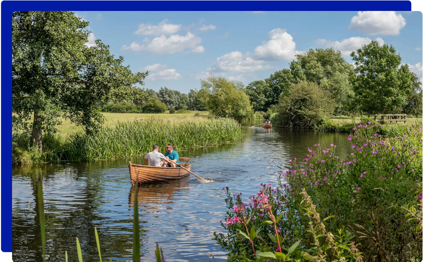 Rowing boat on the River Stour near Flatford, Suffolk