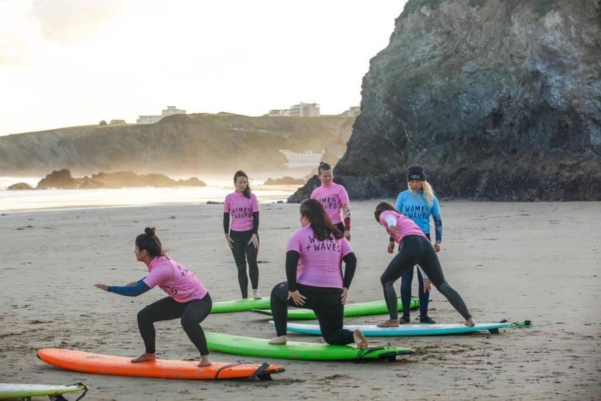 women and waves newquay beach