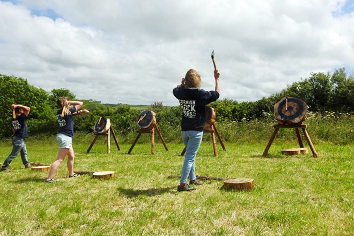 axe throwing cornish rock tors