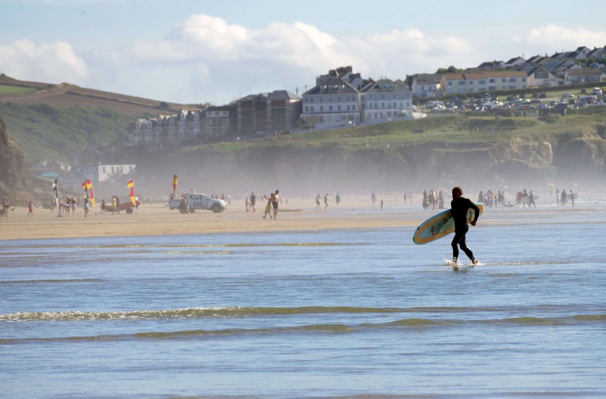 Surfing in Littlehampton, West Sussex