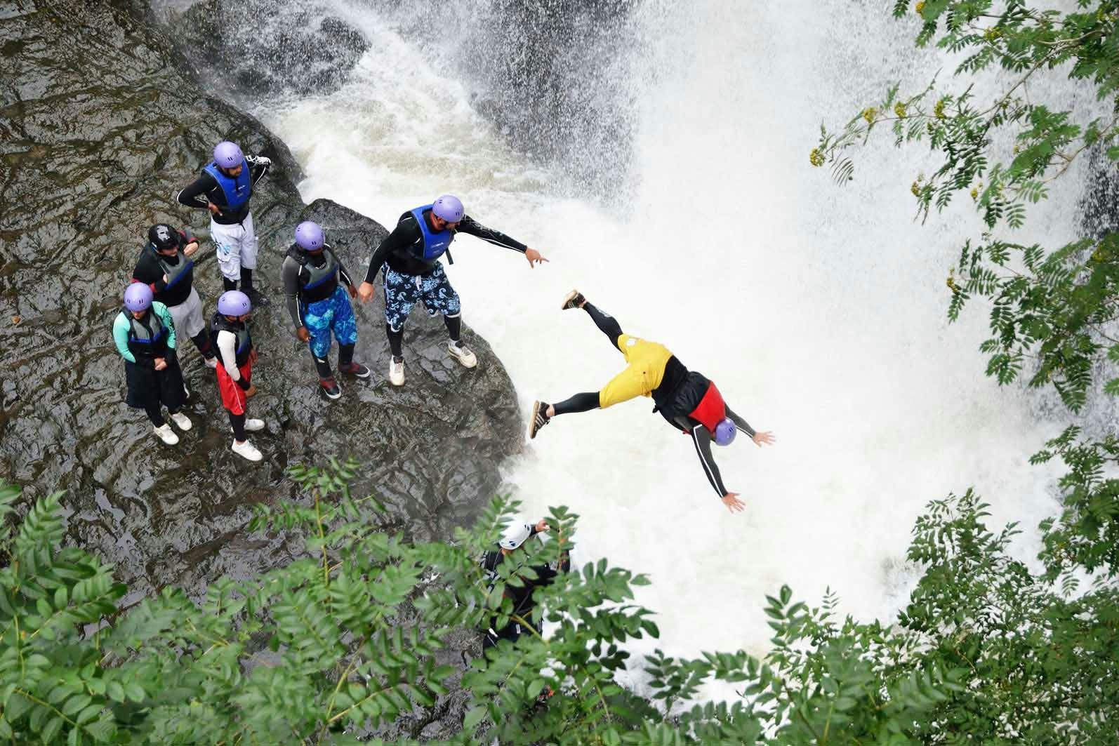 Gorge scrambling in Brecon Beacons