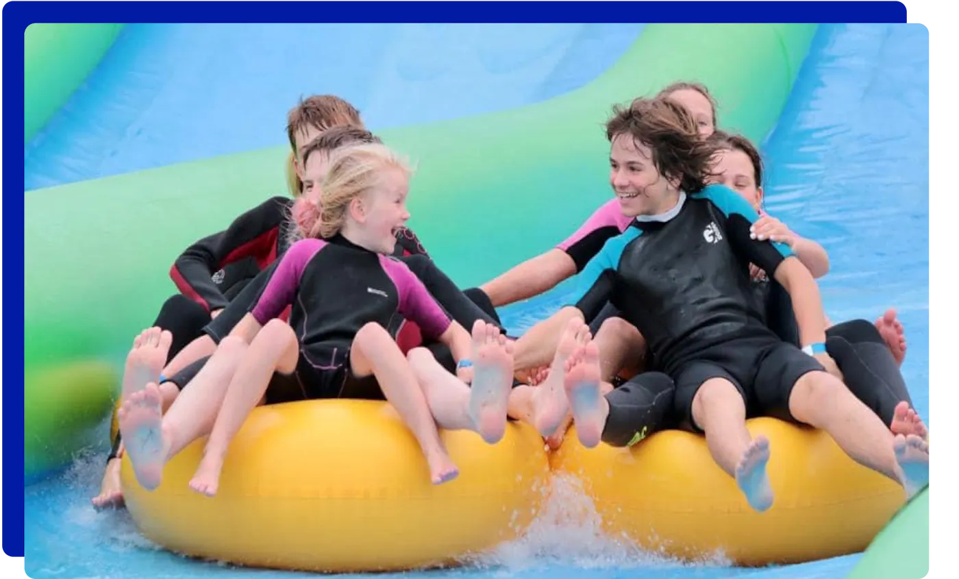 Family slip and slide in Cornwall
