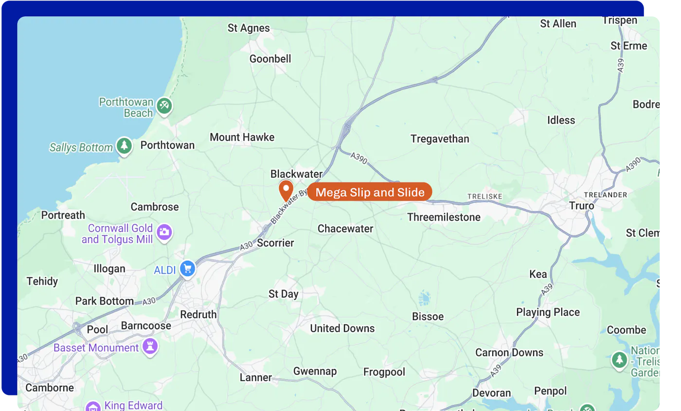 Mega Slip and Slide location map