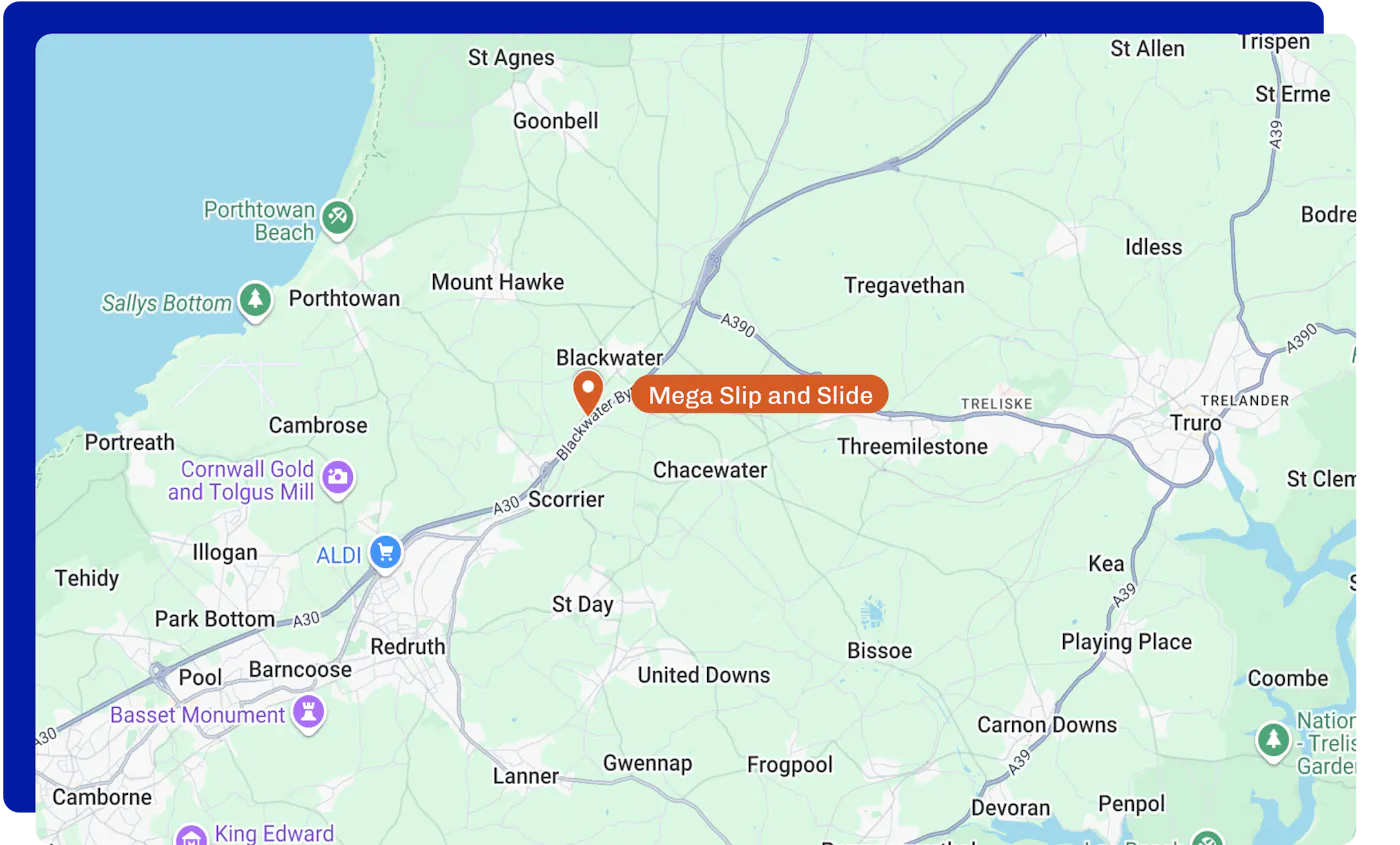 Mega Slip and Slide location map