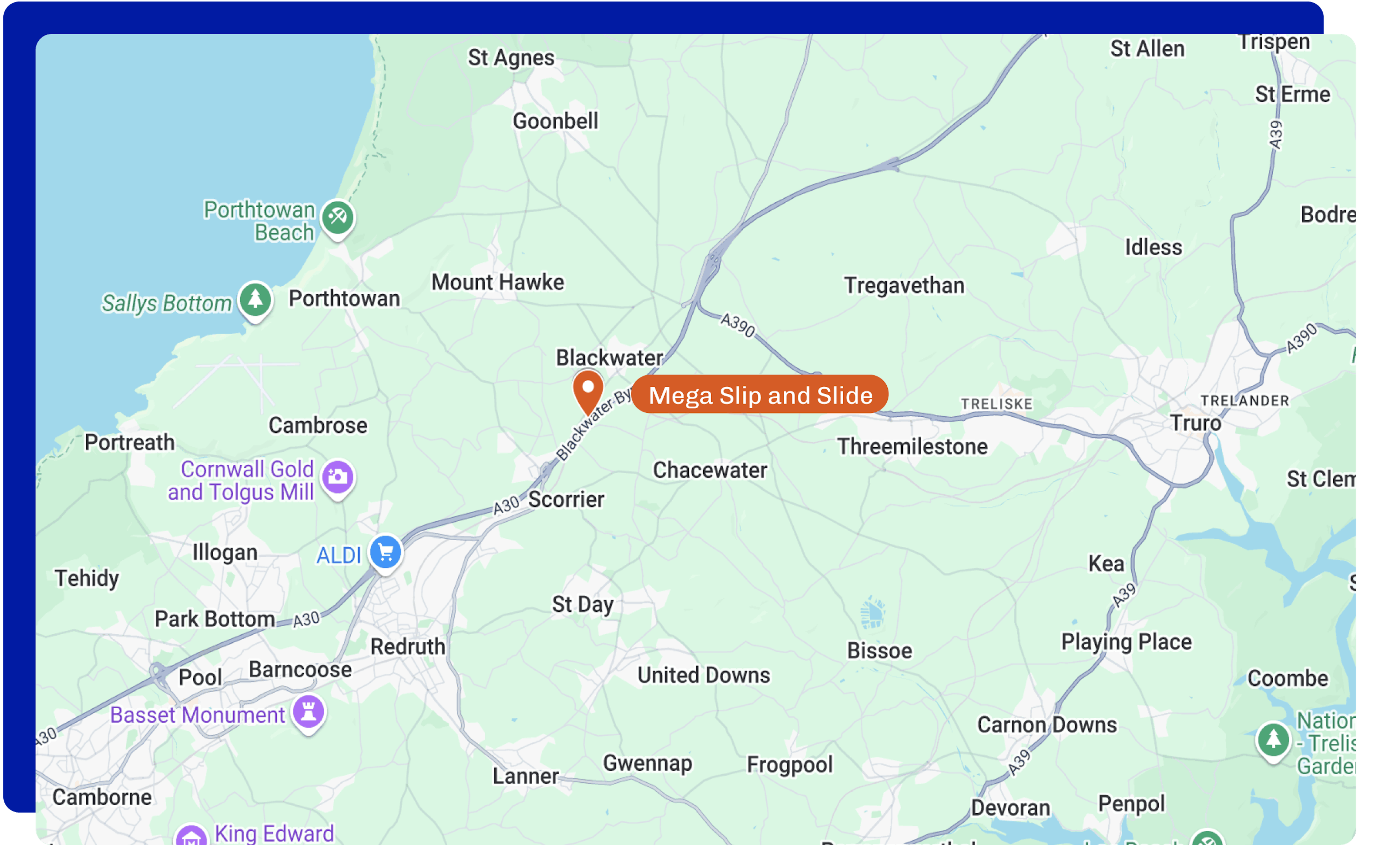 Mega Slip and Slide location map