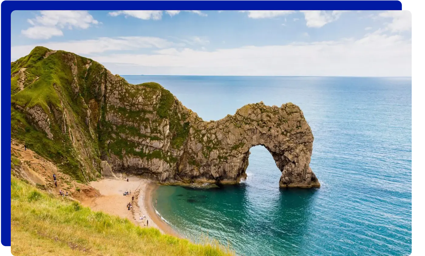 Durdle door beach in Dorset