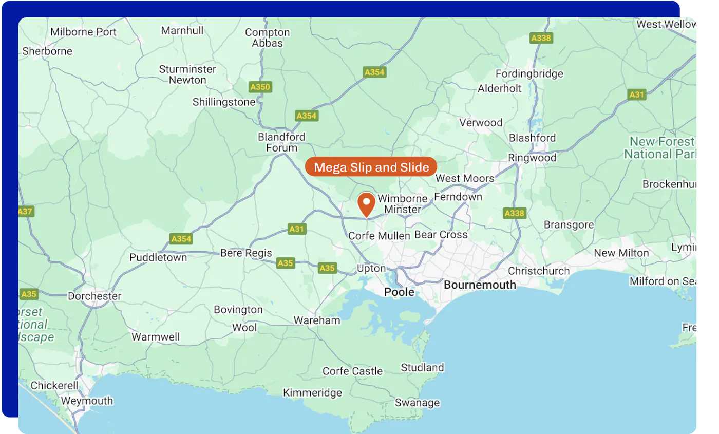 Mega Slip and Slide Dorset map