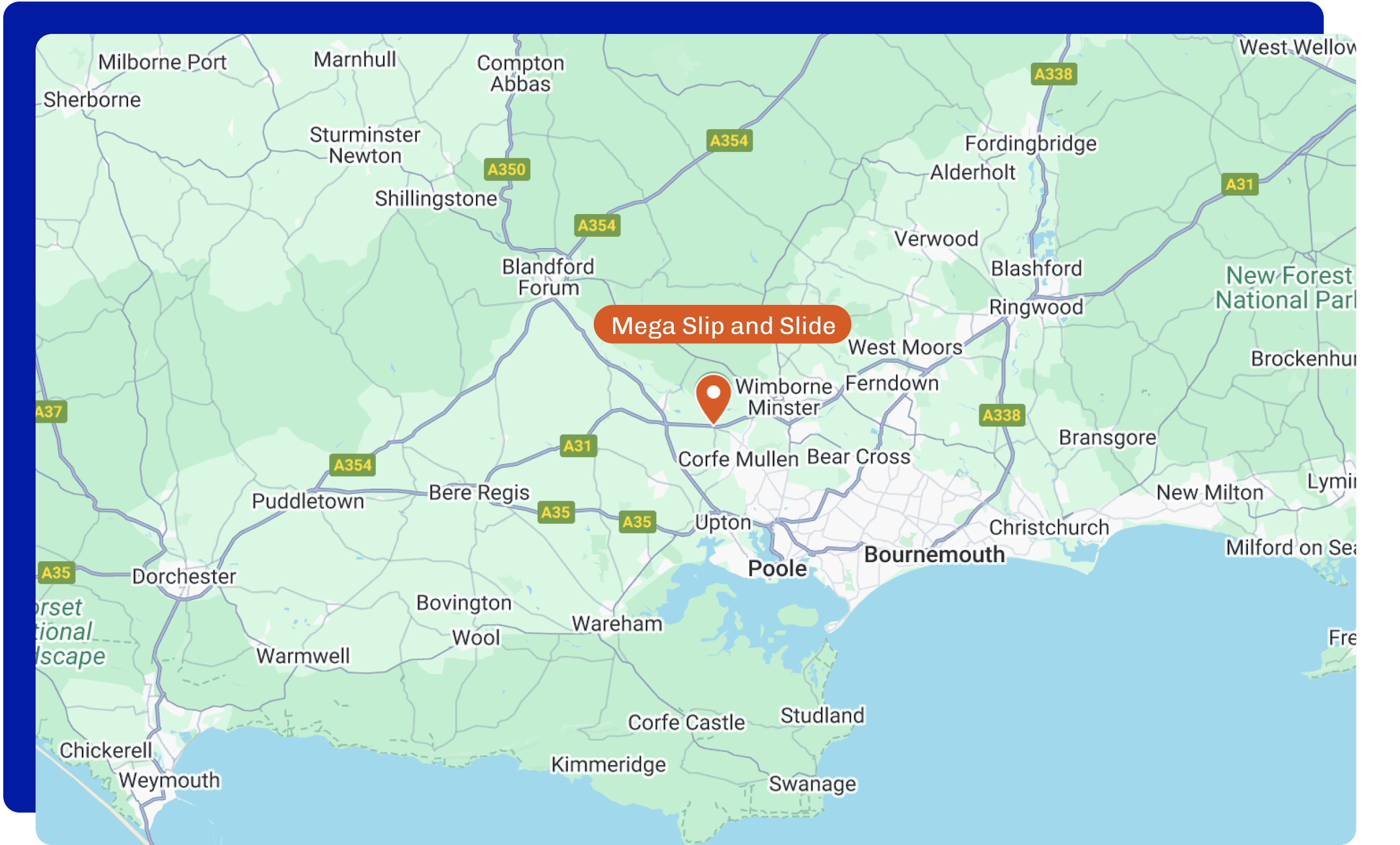 Mega Slip and Slide Dorset map