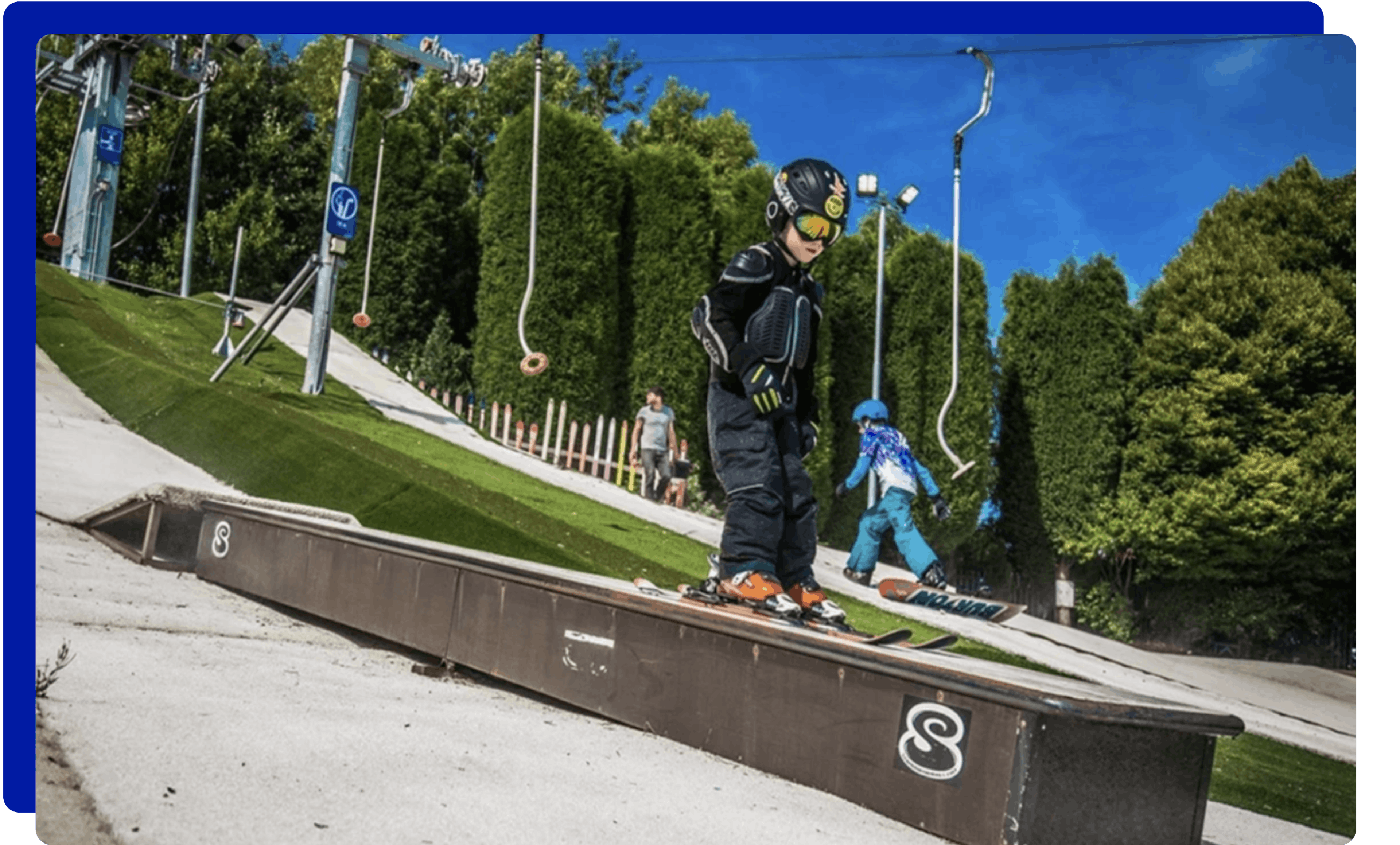 Child snowboarding in Cardiff