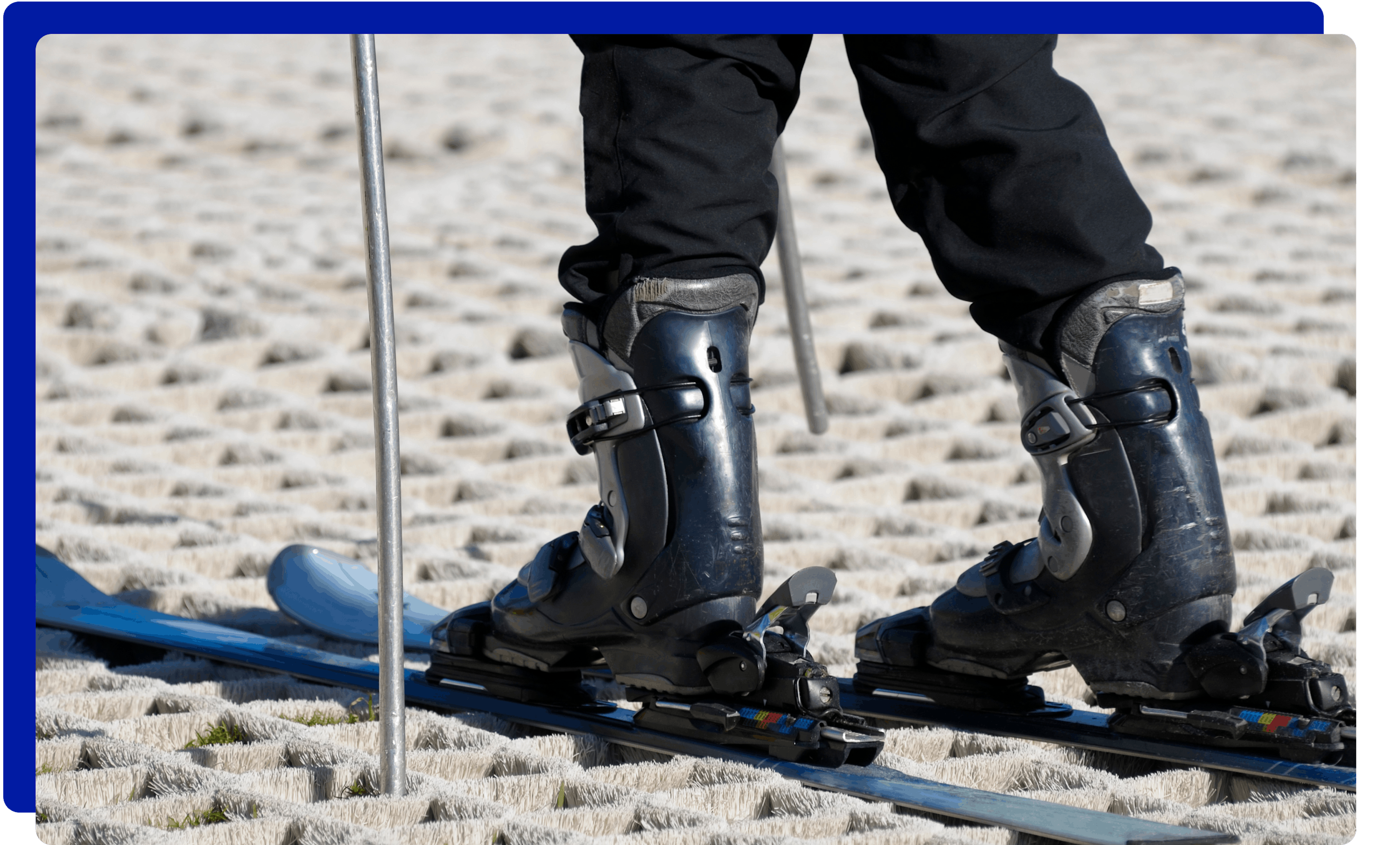 Skiing on dry ski slope in Cardiff