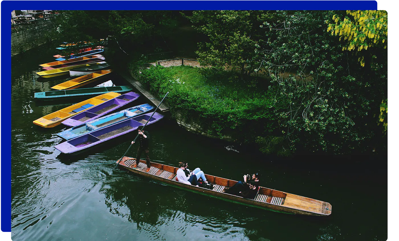 Punting on the river in Oxford