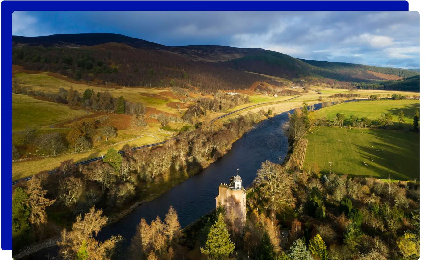 The River Dee below Abergeldie Castle in Aberdeenshire