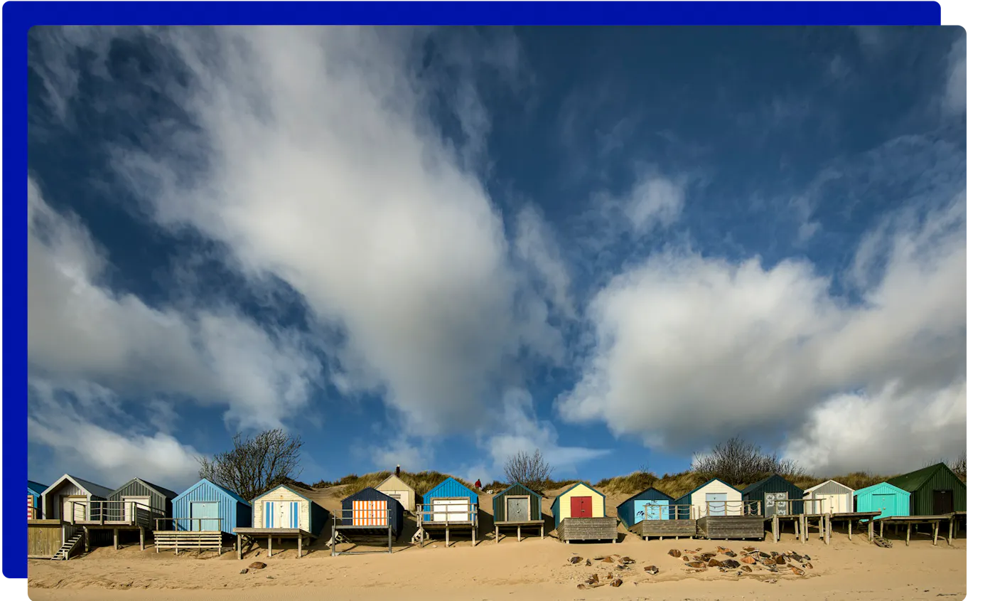Beach huts on the beach at Abersoch