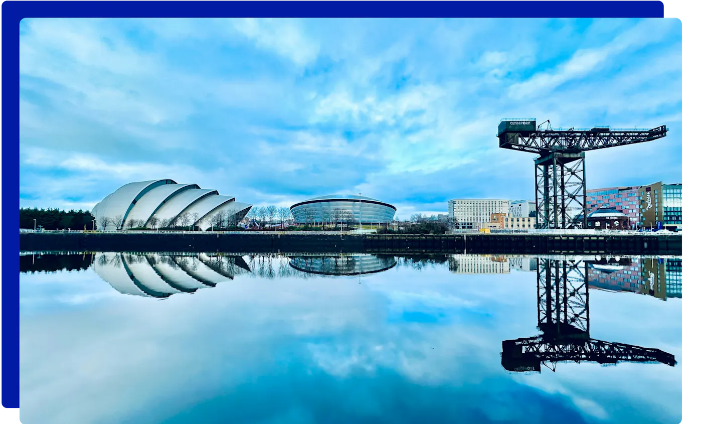 The River Clyde and Finnieston Crane in Glasgow