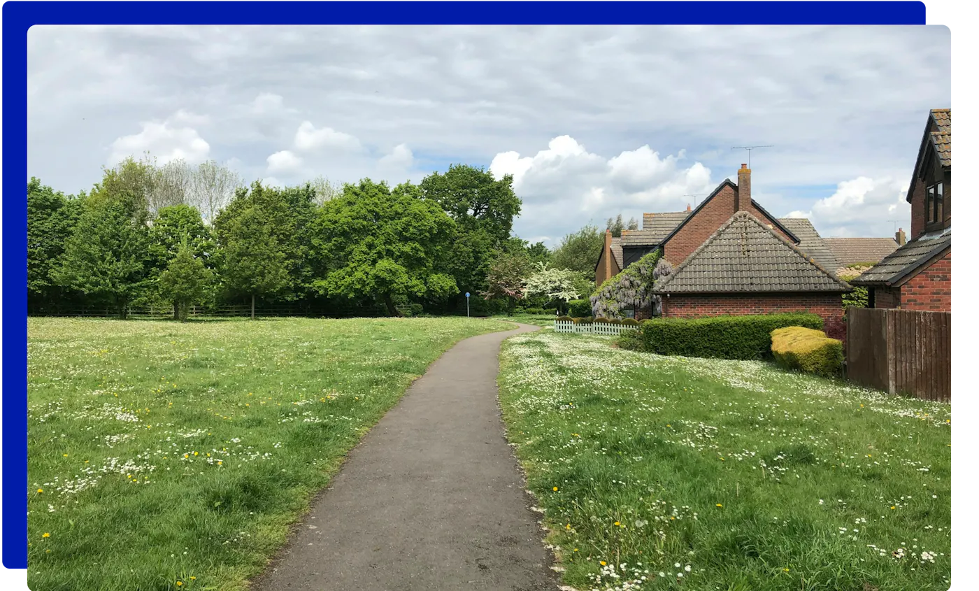 Footpath across a green in Wokingham