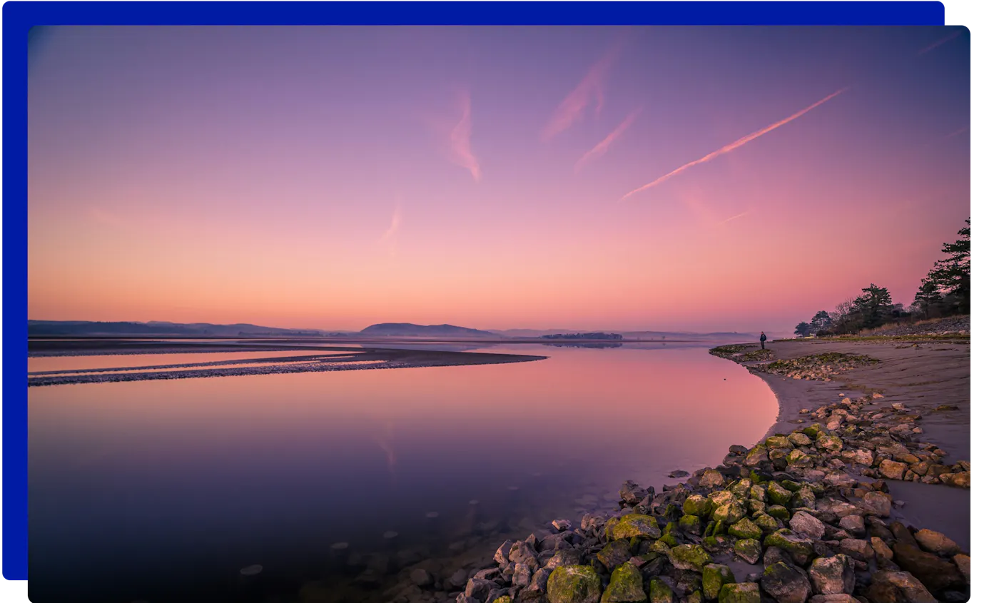 Sunset over the Kent estuary at Arnside