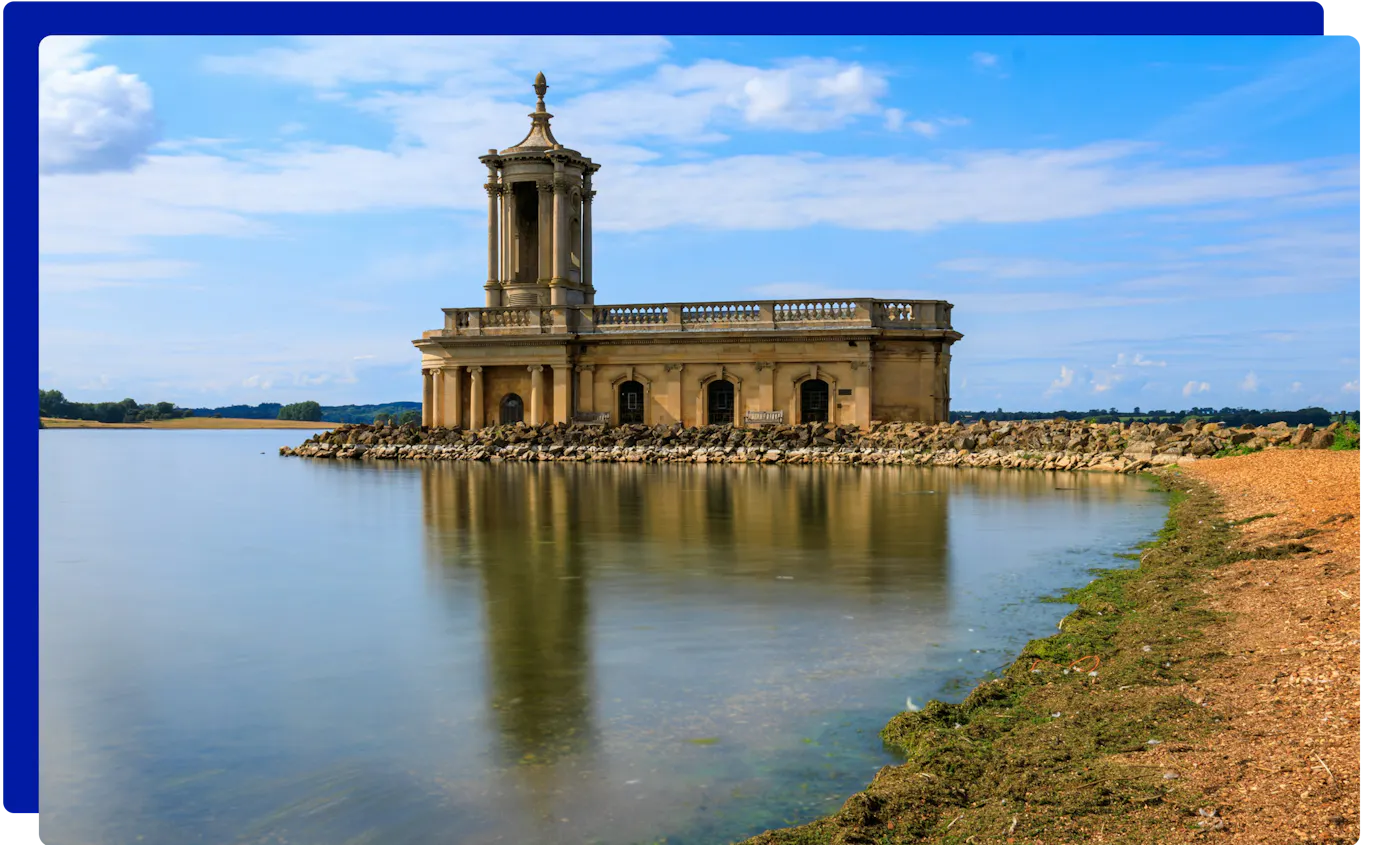Normanton Church on Rutland Water, near Oakham