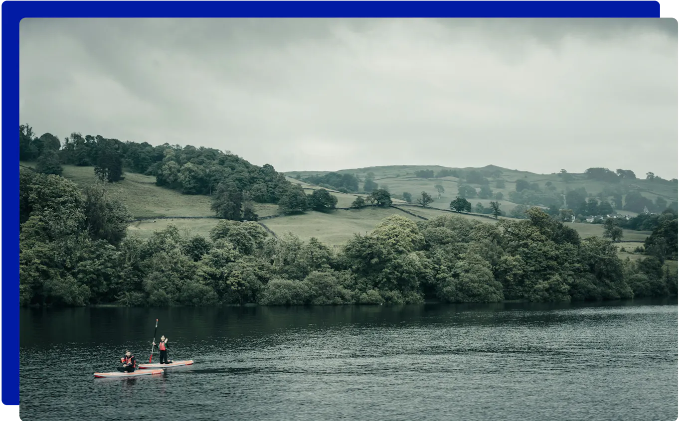 Paddleboarders on Windermere in the Lake District