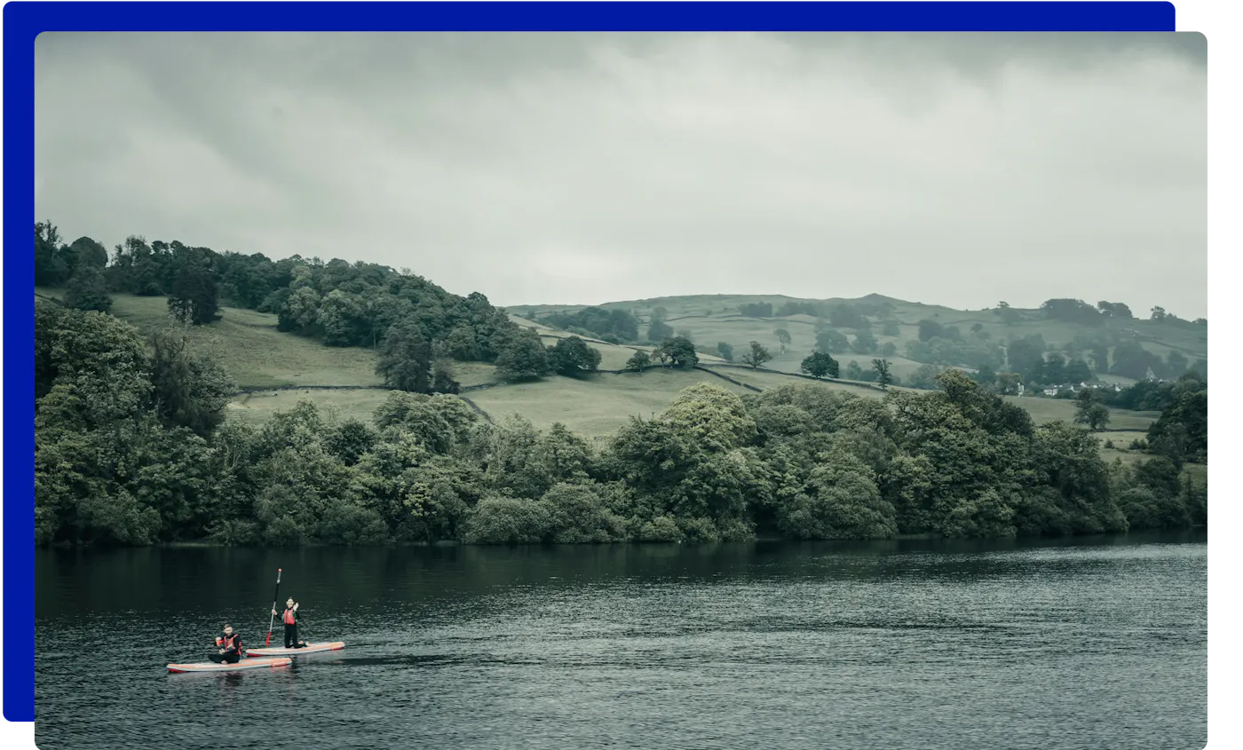Paddleboarders on Windermere in the Lake District