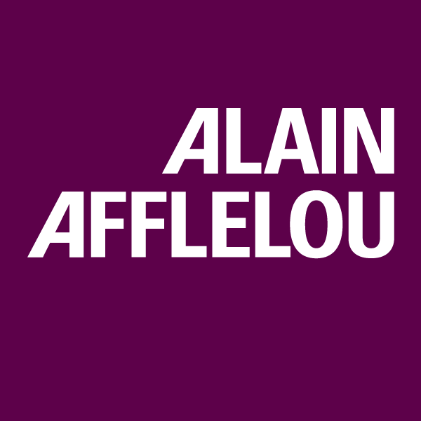 Logo Alain Aflelou blanc et mauve
