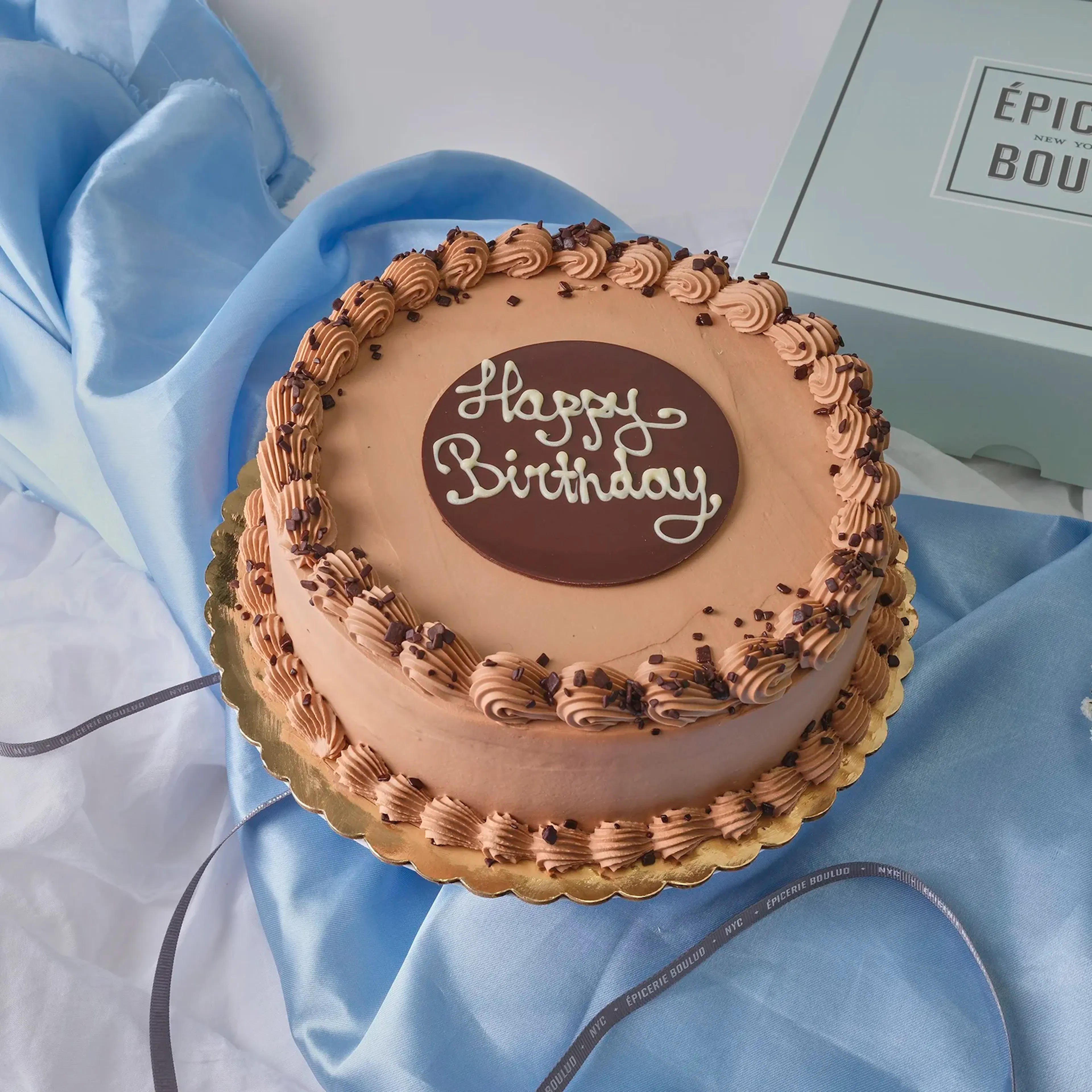 Chocolate celebration cake at Épicerie Boulud