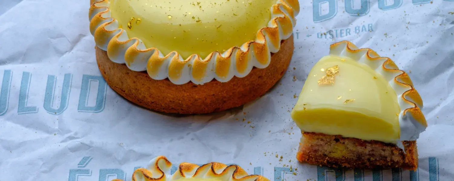 Lemon tart on Épicerie Boulud paper