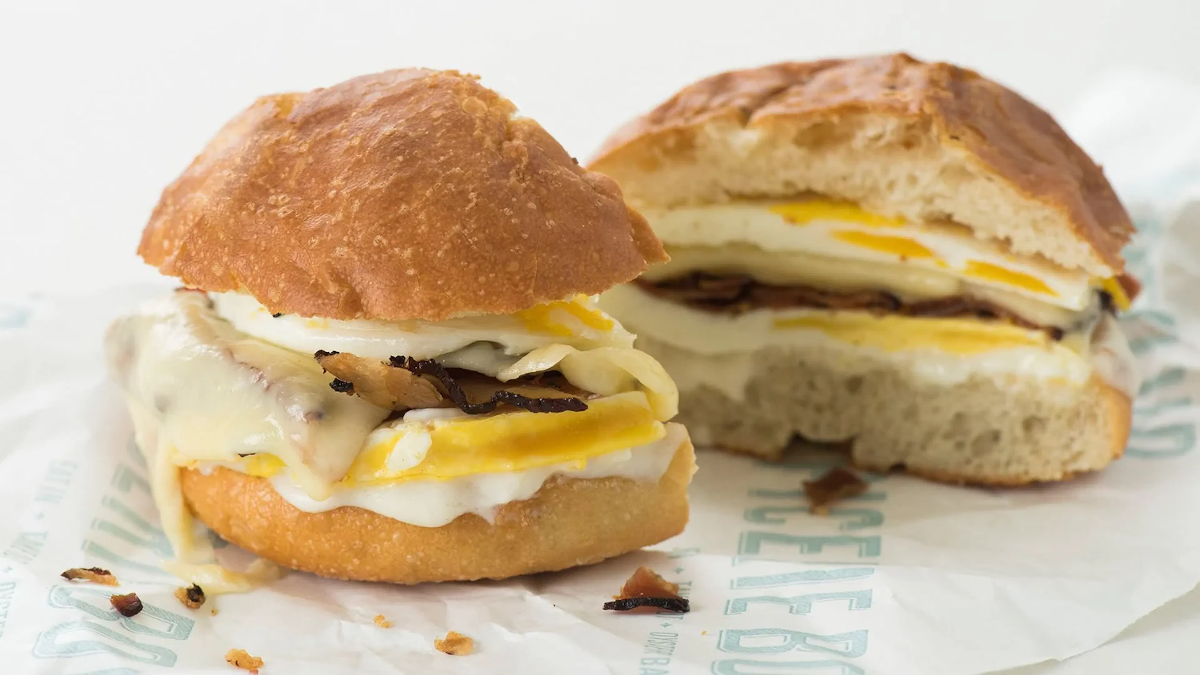 Breakfast sandwich prepared at Épicerie Boulud