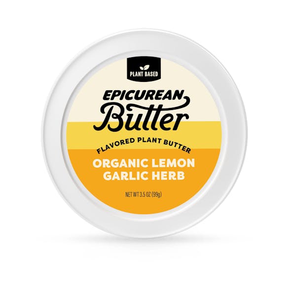 Epicurean Butter Plant-Based Organic Lemon Garlic Herb Flavored Butter