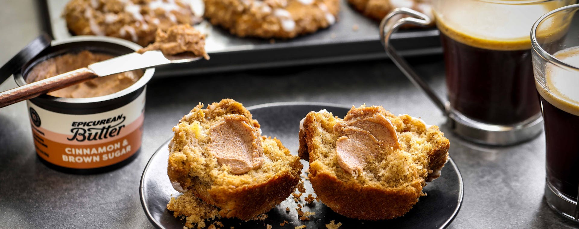 Apple Cinnamon Streusel Muffins made with Epicurean Butter Cinnamon & Brown Sugar Flavored Butter