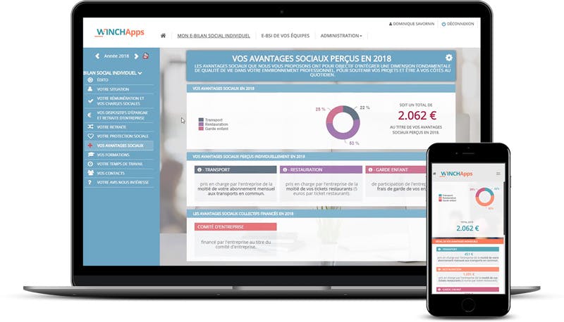 Interface du BSI Digital WINCHApps sur téléphone mobile et ordinateur