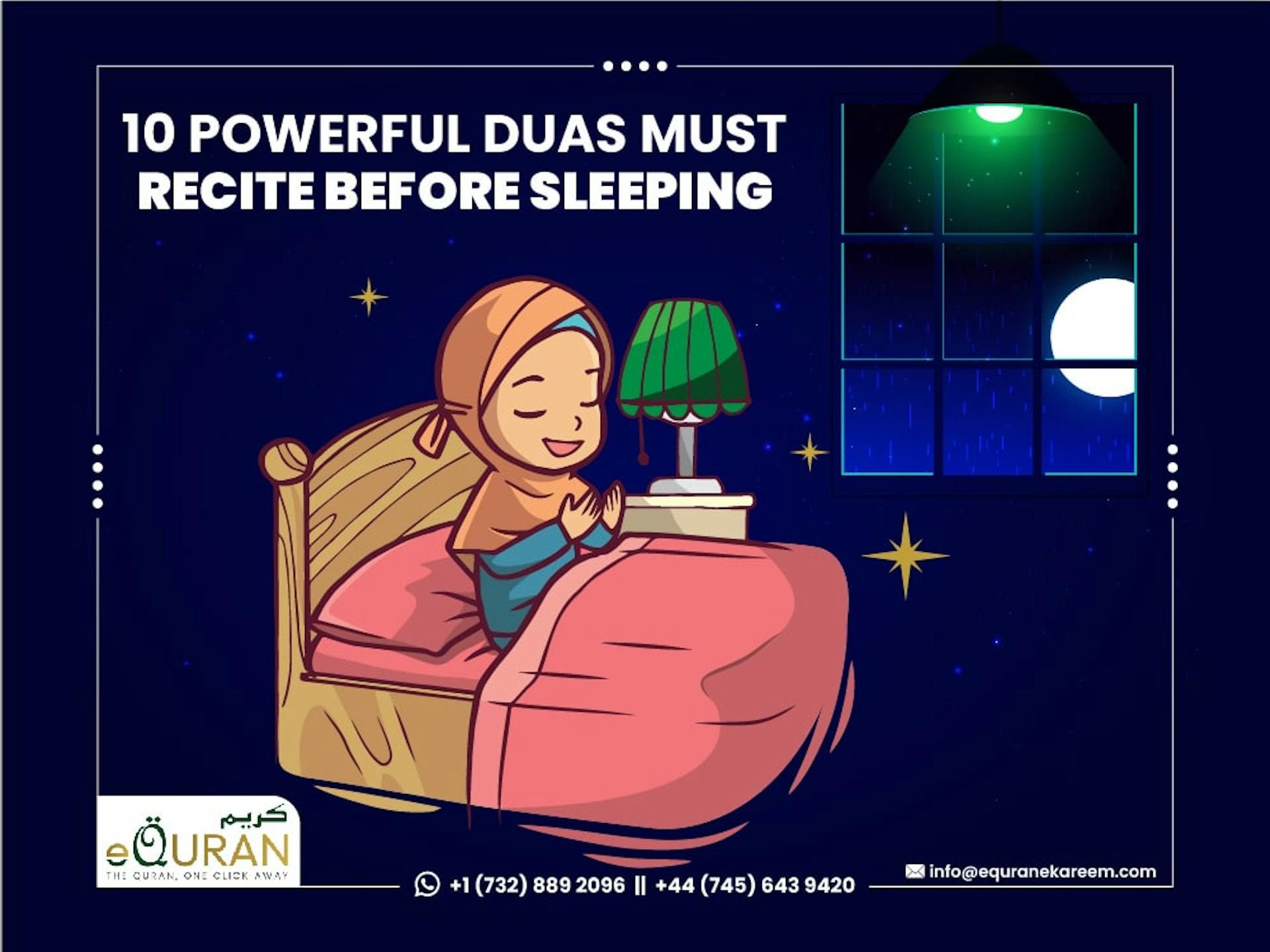 10 Powerful Duas Must Recite Before Sleeping by eQuranekareem