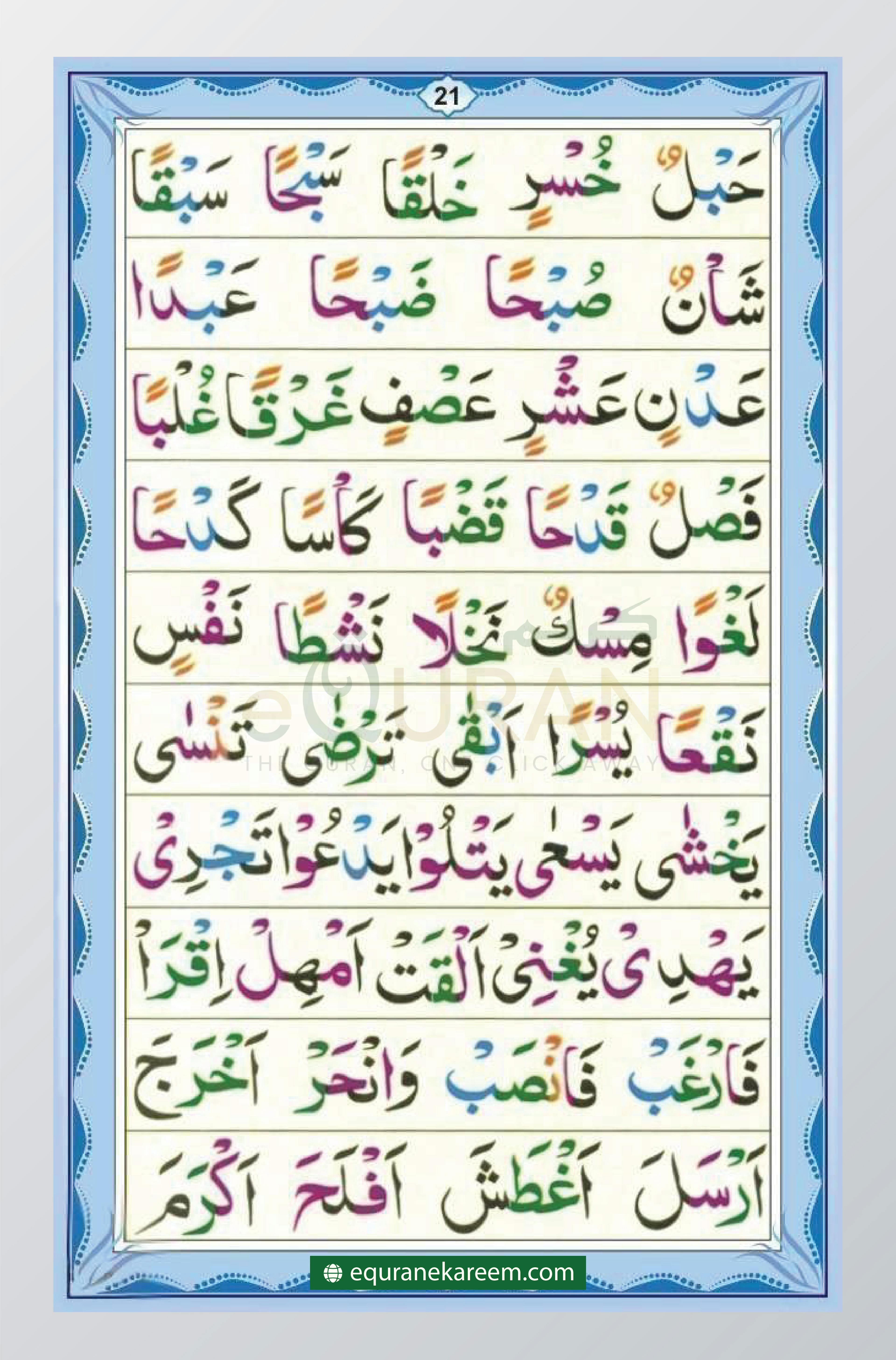  Lesson no 10 Noorani Qaida The Sakoon And Jazm page 20