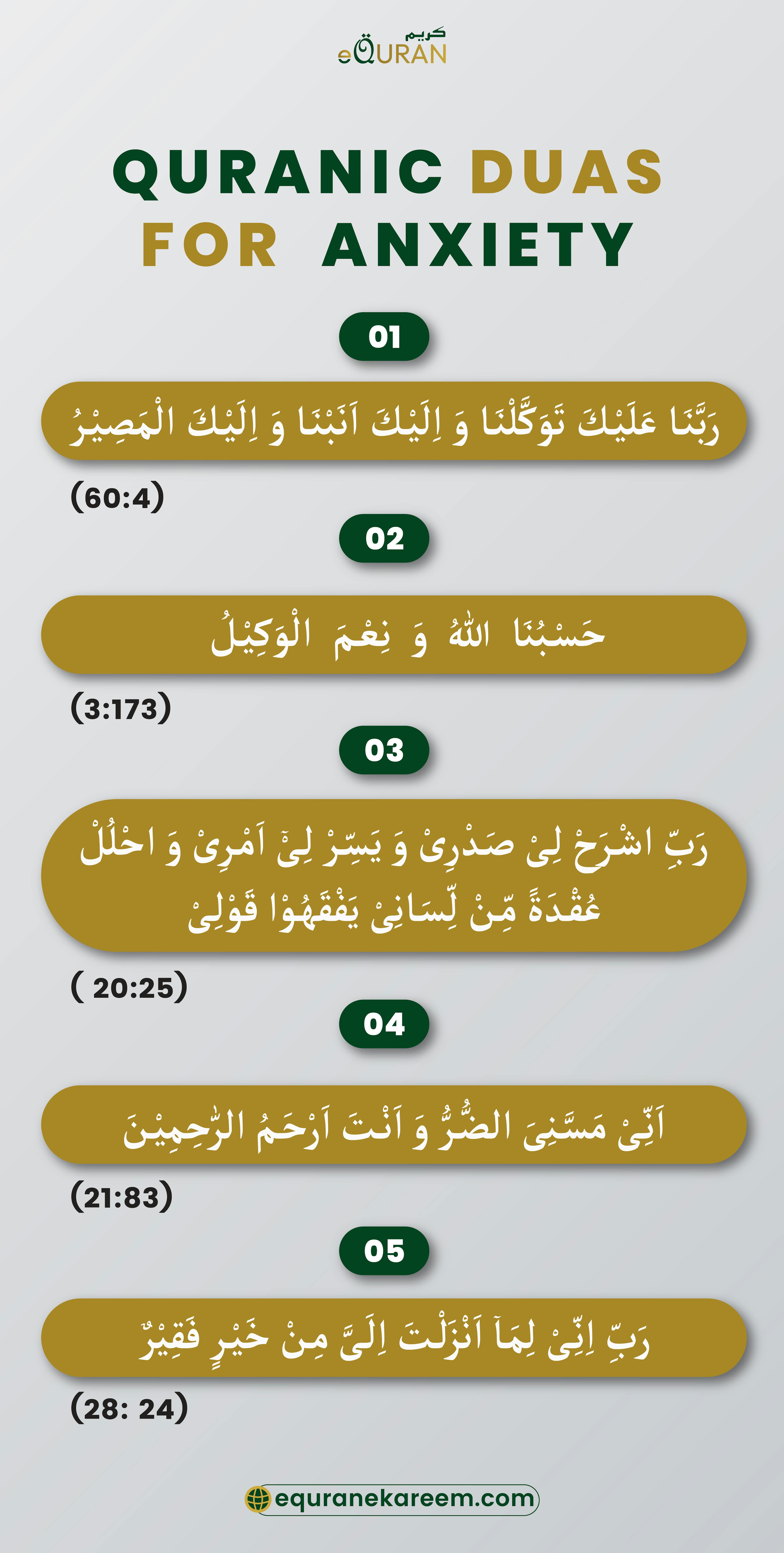 Dua for anxiety and depression, certain verses are the most powerful dua for shifa
recite the Dua To Relieve Stress And Anxiety this Dua For Worry And Sadness strength you spirtually