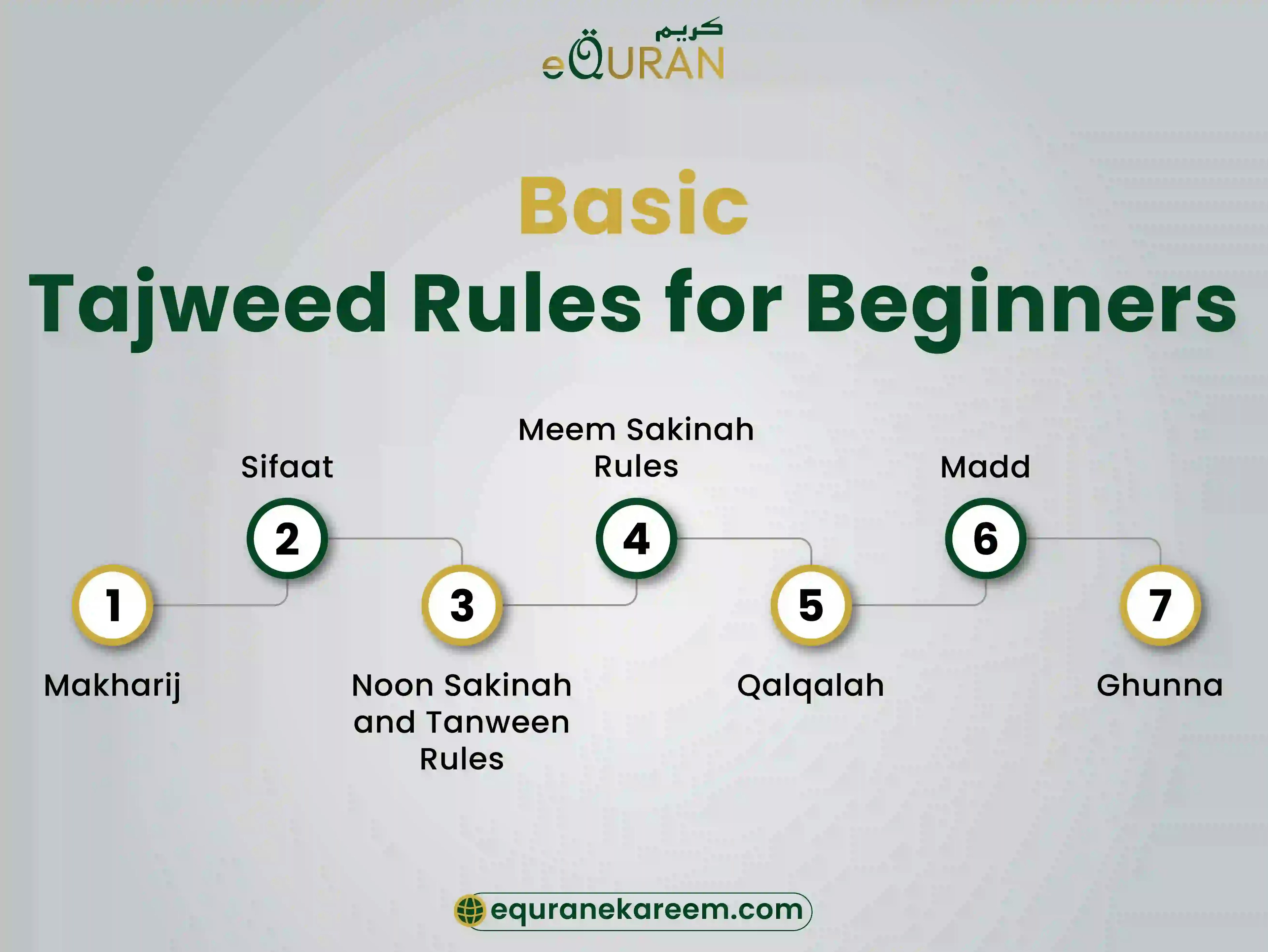 Basic to advanced Tajweed rules for beginners to articulate Quranic lesson