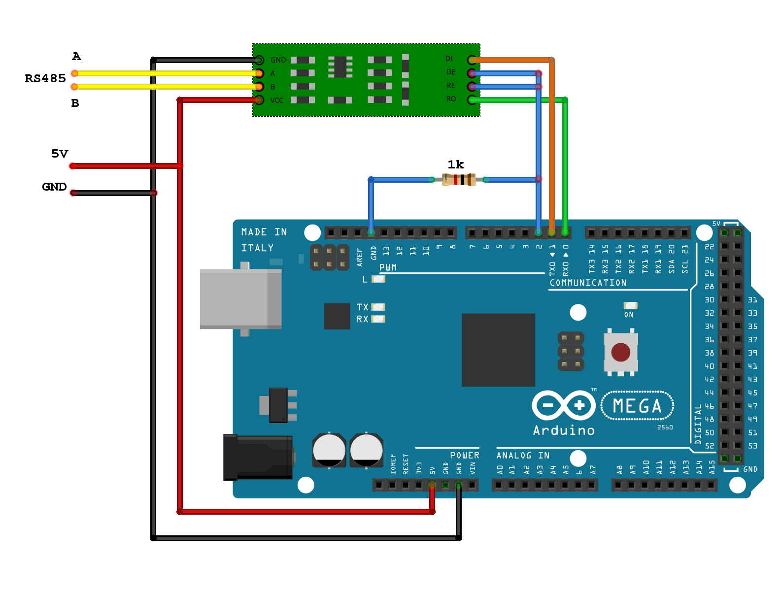 Rs485 arduino схема